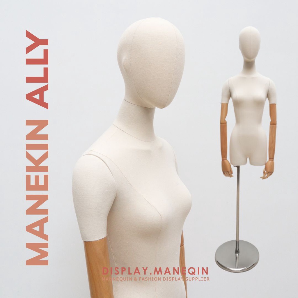 Manekin ALLY DM 707 Patung Cewek Setengah Badan Tangan Robot Kaki Stainless