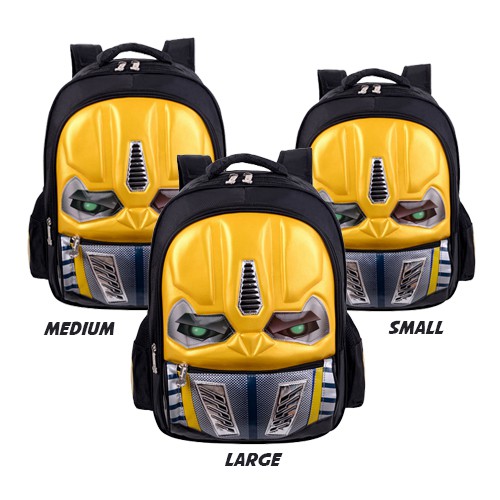 [Brandedbaby] TAS RANSEL SEKOLAH ANAK LED TRANSFORMER IMPORT WATERPROOF MATANYALA BUMBLEBEE/OPTIMUS