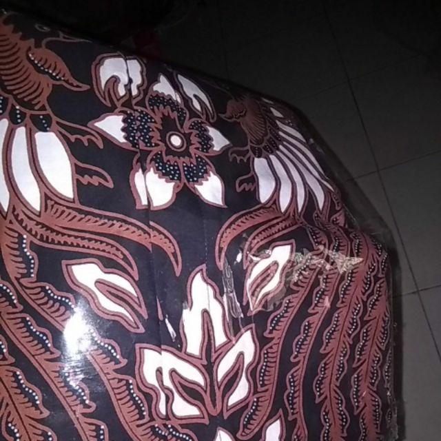 Batik Solo Jambul Putih Kemeja Pria Katun Halus Sragenan Full Furing