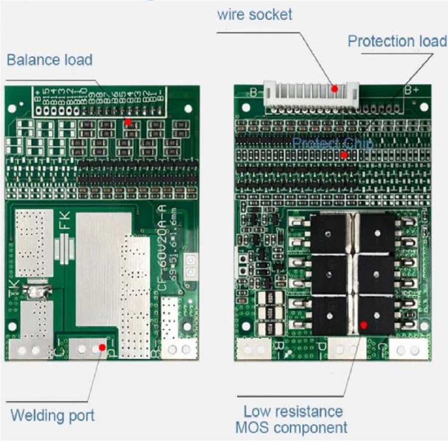 10S 36V 35A BMS Charger Li-ion Lithium Battery Protection Board