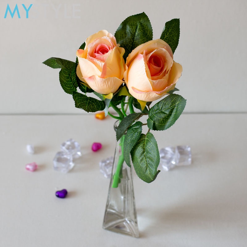 MYSTYLE BUNGA PLASTIK ROSE 287 BUNGA MAWAR SATUAN HIAS PLASTIC ARTIFICIAL BUNGA ARTIFISIAL MURAH-8