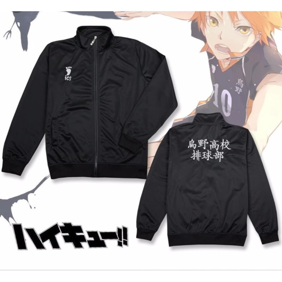 Jaket Anime Haikyuu Karasuno Jaket Karasuno Inarizaki Nekoma Fukurodani Aoba Johsai Nekoma Premium