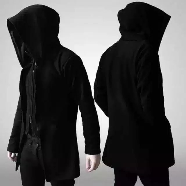 JAKET JUBAH POLOS ANIME HITAM