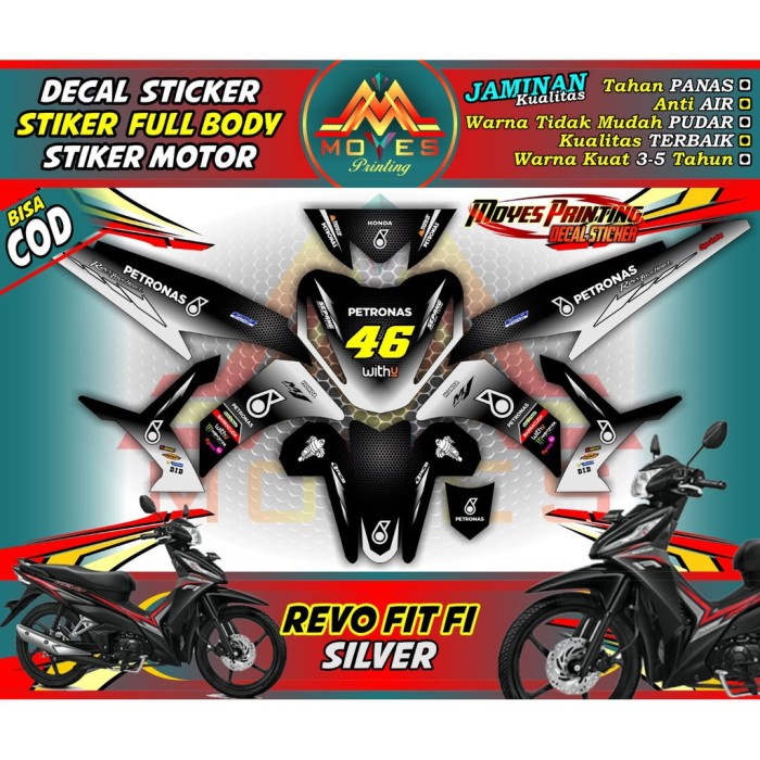 (COD) bayar ditempat stiker revo fit fi petronas-decal stiker revo fit fi-stiker honda revo fit  fi-