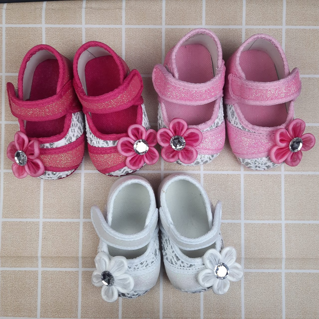 mandirishoestore-SEPATU BABY BAYI PREWALKER BUNGA PESTA ANAK 0-12 BULAN FPY18