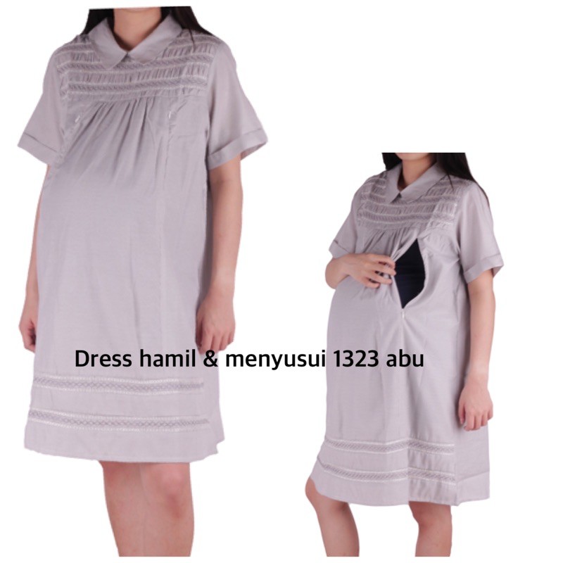 Dress hamil menyusui 1323 abu