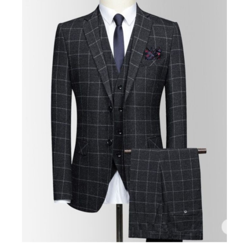 SETELAN JAS TARTAN/SETELAN JAS KLIMIS PRIA/ JAS FORMAL PRIA MOTIF KOTAK /SETELAN JAS FORMAL PRIA