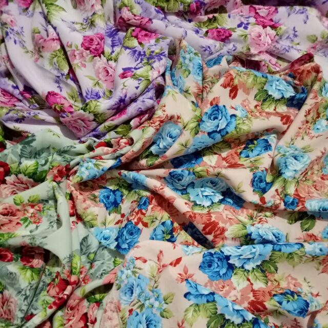 Kain Sanwos / Tissue Motif Bunga - Thecla Series -  Harga 17500/meter