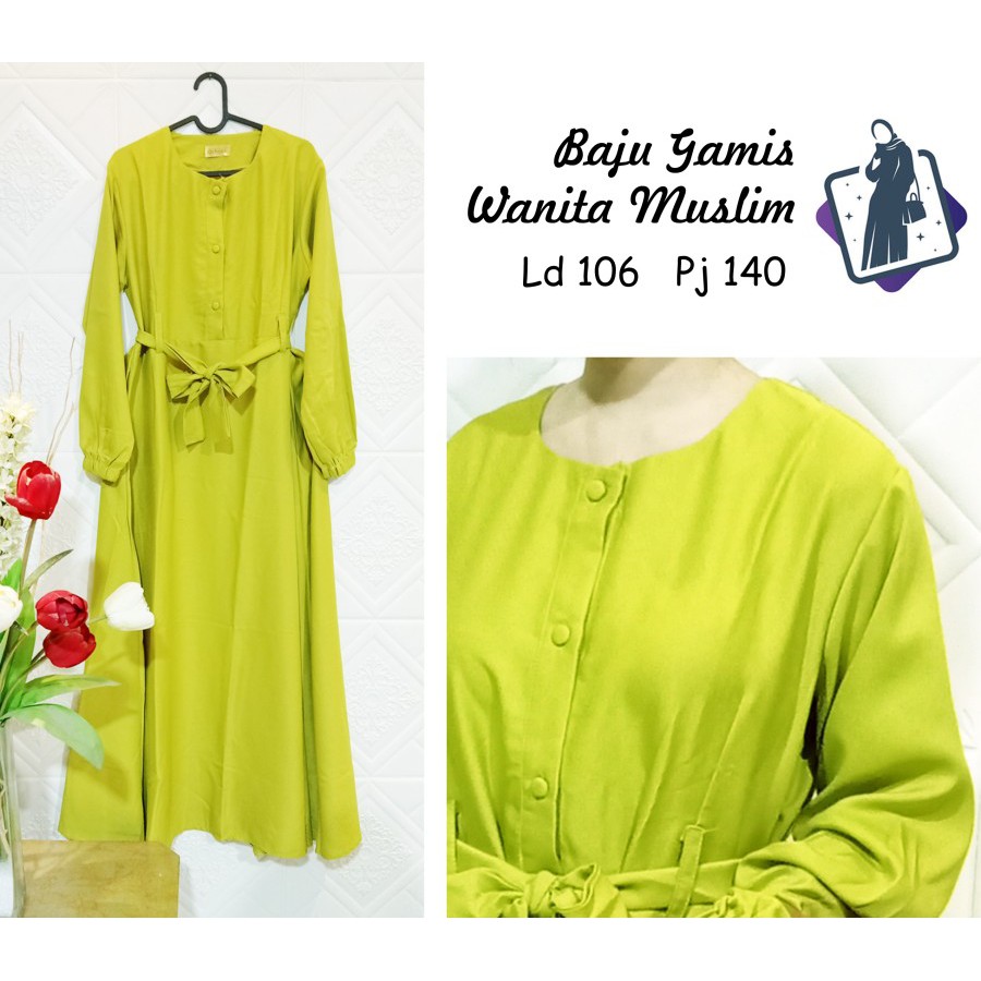 Exclusif Produk Limited - Baju Gamis Wanita Muslim Gla dys Dress Baju Kondangan - warna Mint