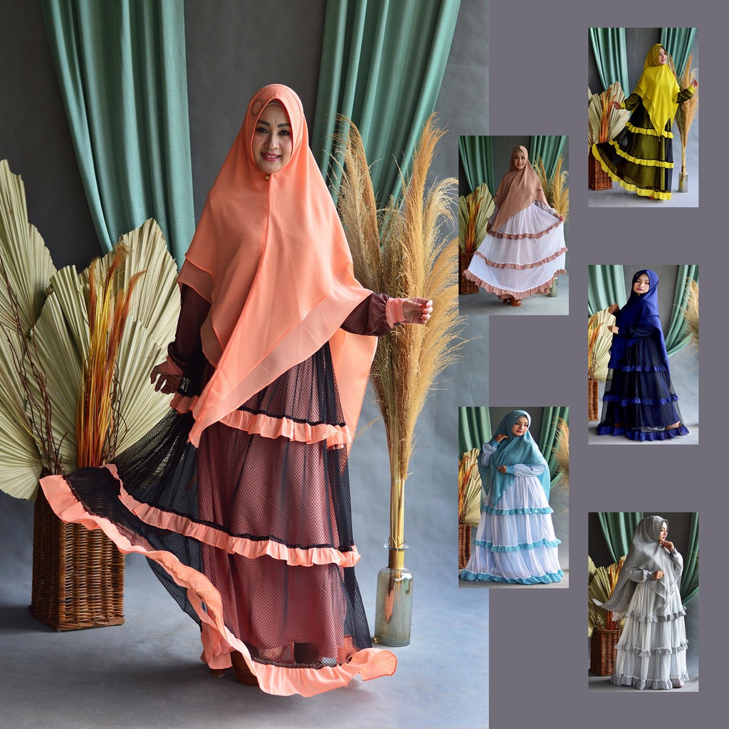 GAMIS MODERN SYARI RENDA TILE ORANGE CANTIK