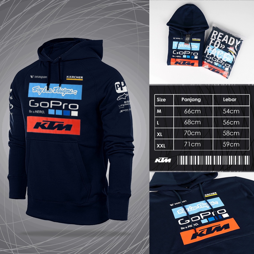 HOODIE PRIA | JAKET KTM TLD SPONSHORSHIP GRADE ORIGINAL | SWEATER GOPRO