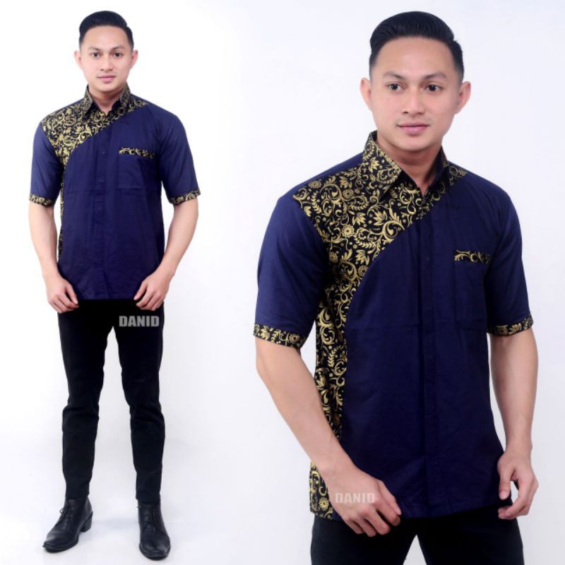 ATASAN BATIK PRIA MODERN KOMBINASI BATIK SENO KENONGO PADI RISNA BATIK HRB026 BATIK IPNU-IPPNU MLXL