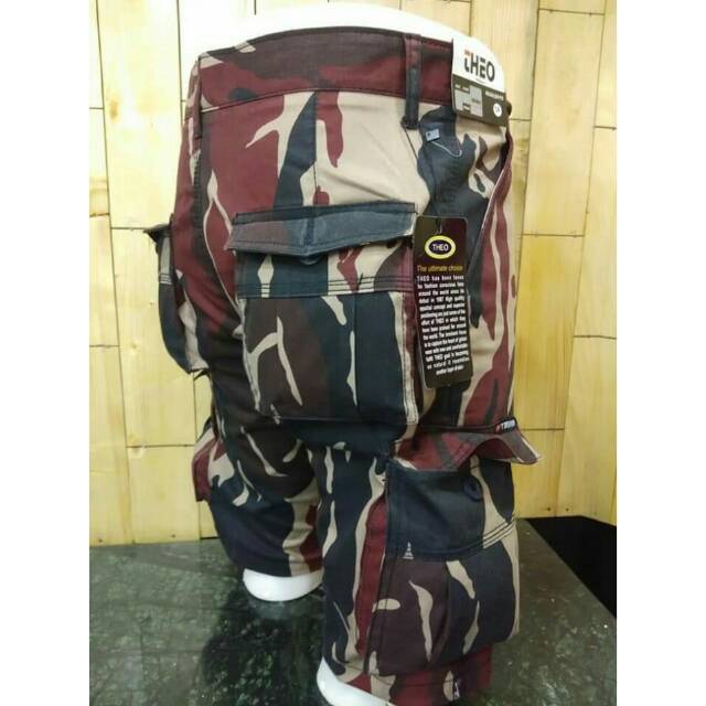 Celana Pendek Kargo Motif Loreng Hijau Army Pria Dewasa Kargo pendek loreng