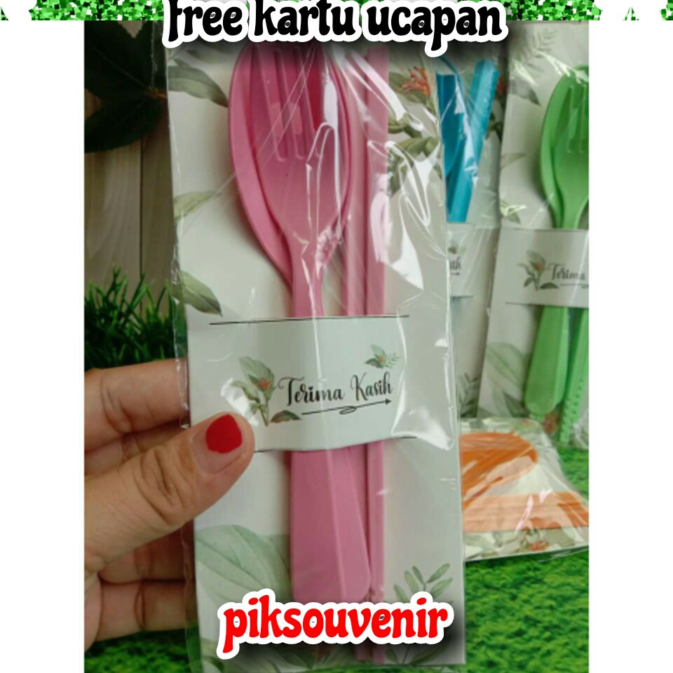 HARGA 50 PCS)SOUVENIR TRAVEL SET LOKAL SENDOK - GARPU- SUMPIT KEMAS PLASTIK MODEL TERBARU