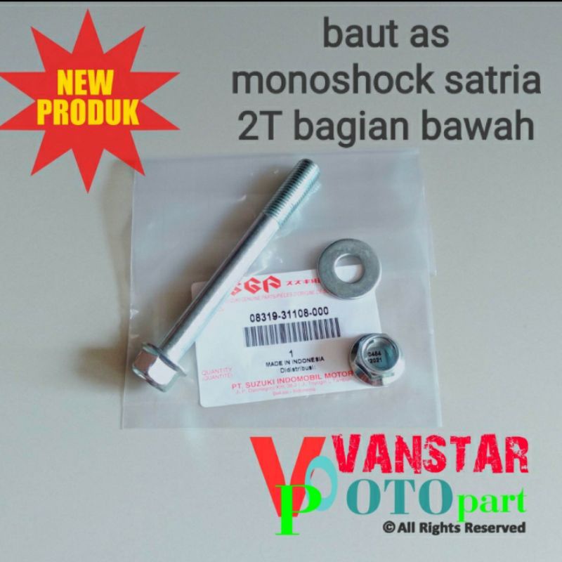 baut as monoshock shockbreaker belakang satria 2 tak hiu lumba bagian bawah