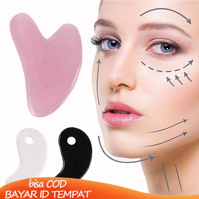 Ready Stock★Face Gua Beauty Wanita Korea Gua Sha Board Alat Pijat Tubuh Perawatan Kesehatan Kulit Wajah Diimpor Dari Fashion Pria Perhiasan Aksesoris Murah COD