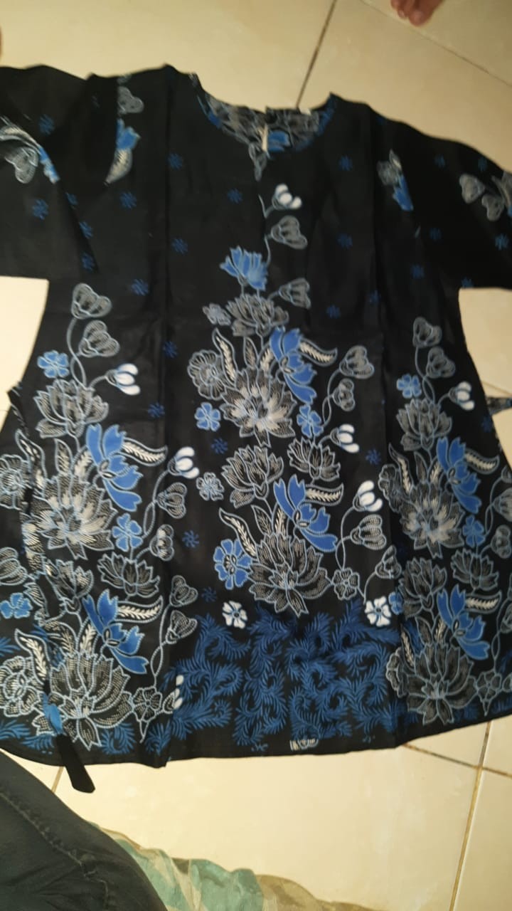 Batik Couple Keluarga Sania Ruffle Ori Ndoro Jowi Dnt Sakura Biru