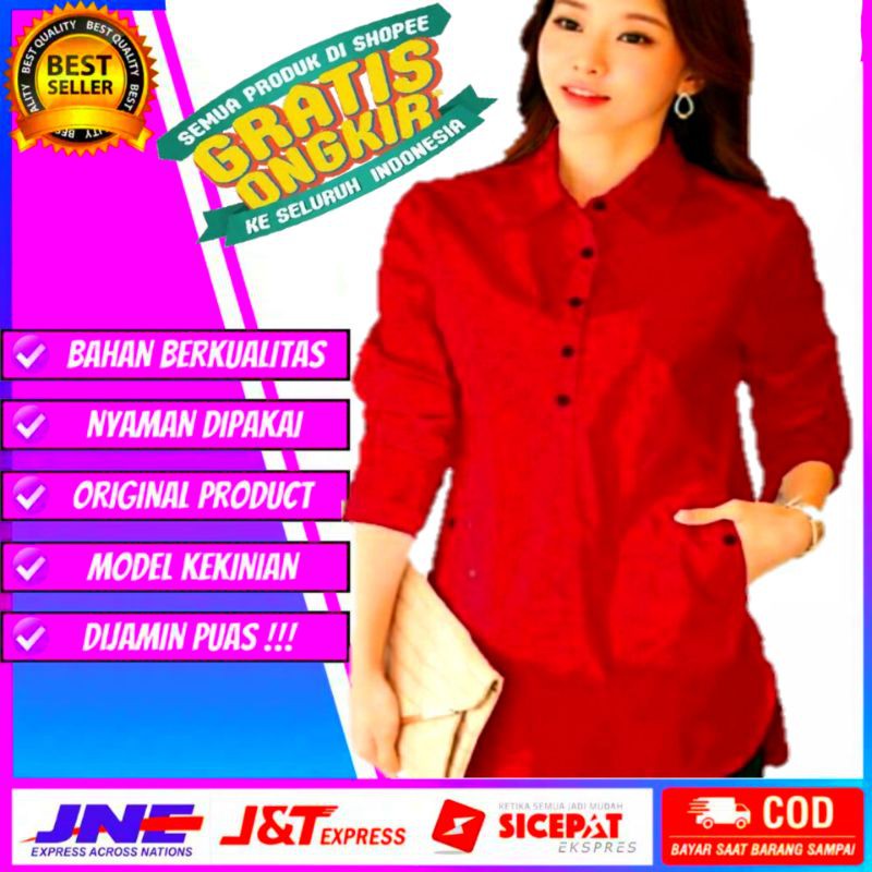 RESTOCK  BLOUSE WANITA | SLIM FIT | PLAIN BLOUSE | ATASAN WANITA | BAJU SLIM FIT ERLINDA