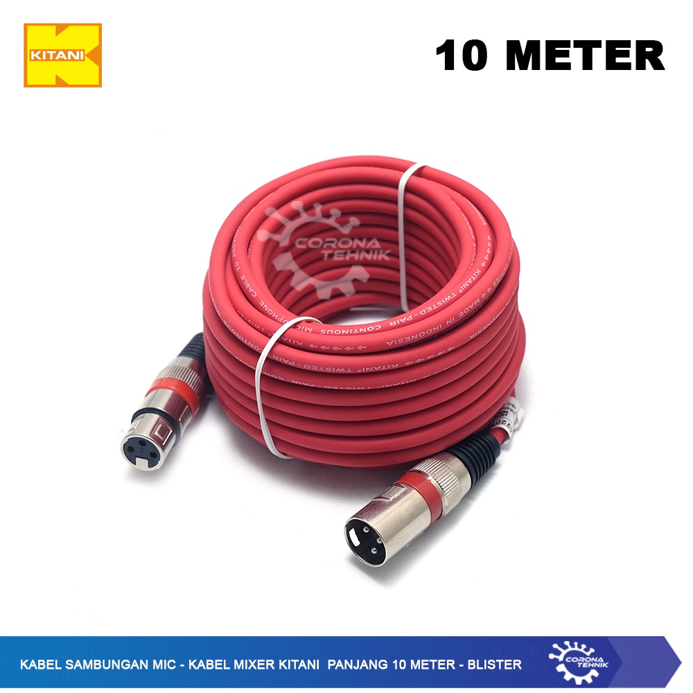 Kabel Mixer Kitani Panjang 10 Meter - Blister - Kabel Sambungan Mic