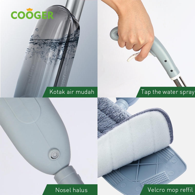 【Proses Cepat】COOGER Spray Mop Automatic With Water Tank Alat Pel Lantai Semprot Isi Air Otomatis Dan Praktis Dengan Tangki Air