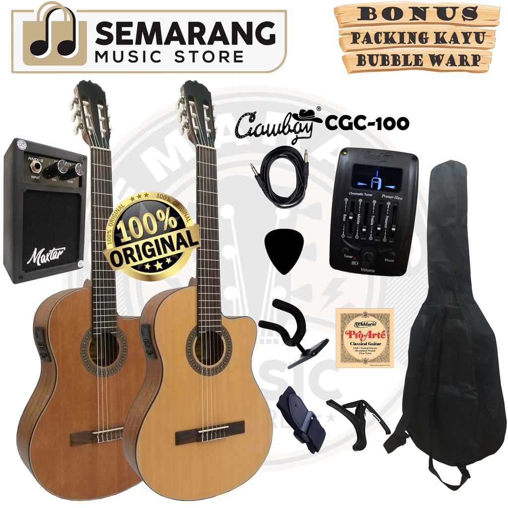 ORIGINAL!!! Gitar Klasik Elektrik Import Merk Cowboy CGC-100 NA CGC 100NS Equalizer Tuner Prener New