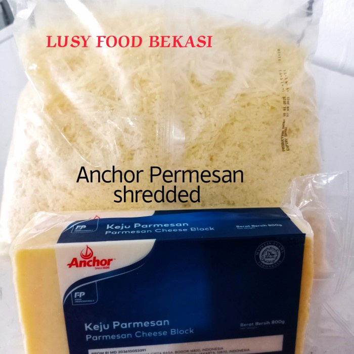 

Keju Parmesan Anchor Parmesan shredded/parut Halal