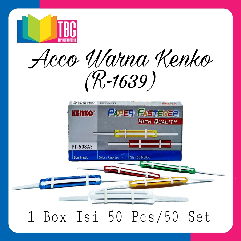 

1 KOTAK (50 PCS) PAPER FASTENER 8CM KENKO / ACCO WARNA KENKO (R-1639)