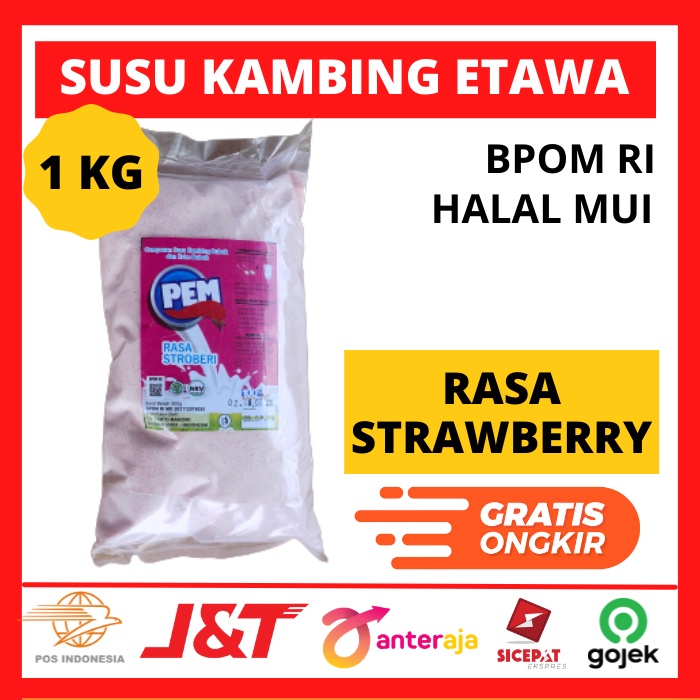 

Susu Kambing Etawa Bubuk 1kg Rasa Strawberry Susu Bubuk Kambing Etawa