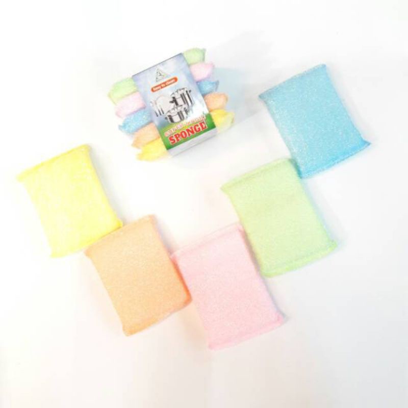 ☀ INDOLAND ☀ R534 Spons Cuci Piring Spon Sponge Cuci Piring Warna Warni Cleaning Pad Spons Pembersih Noda