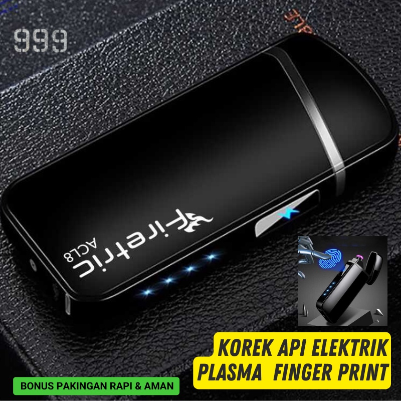 Korek Elektrik Korek Api Elektrik Murah Plasma Touch Sensor Fingerprint - Sidik Jari Elegant Design