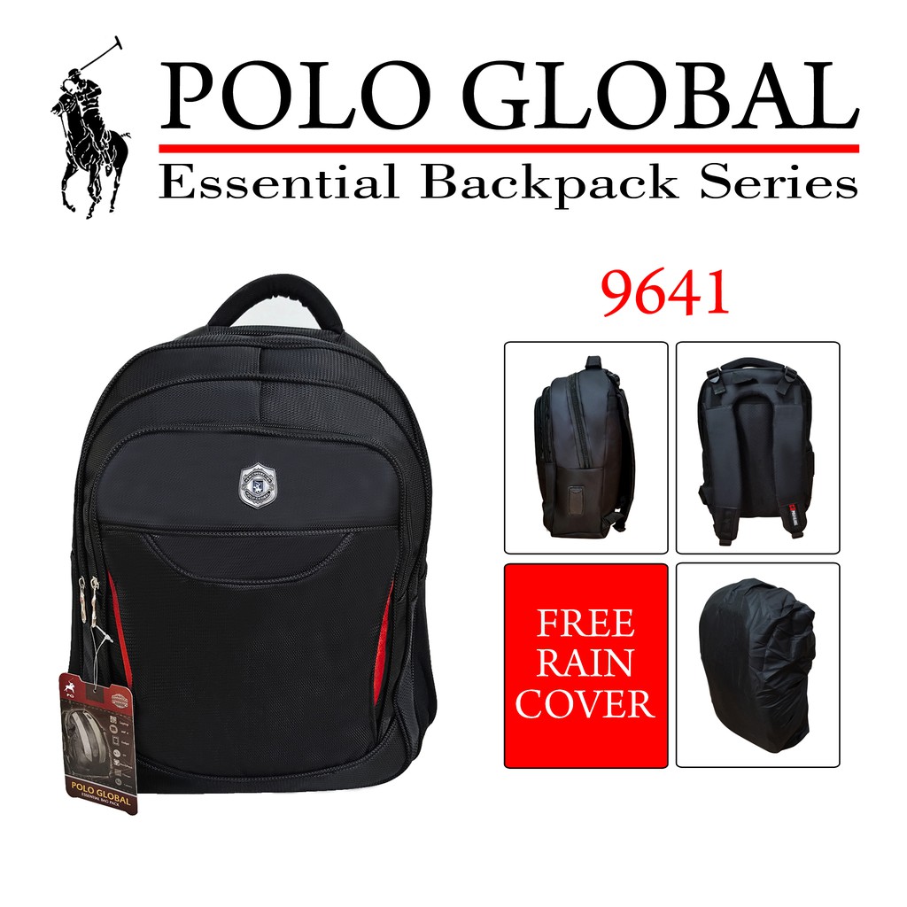 PROMO TAS RANSEL / TAS KERJA PRIA KEKINIAN POLO GLOBAL ORIGINAL FREE RAIN COVER