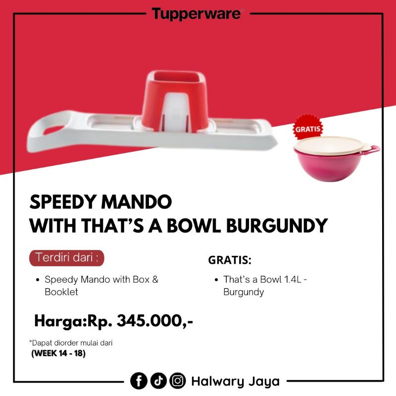 speedy mando with free irisan tupperware