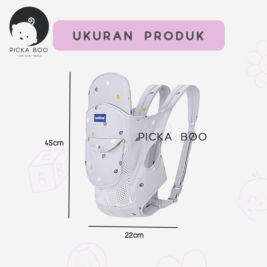 PICKA BOO Gendongan Bayi Depan  Hipseat Baby Carrier