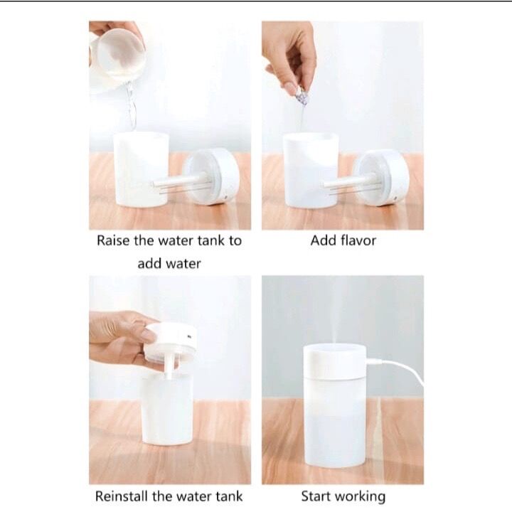 Humidifier Diffuser air aromatherapy 260ml with 7 colour led lamp+ oil aromatherapy-pelembab udara
