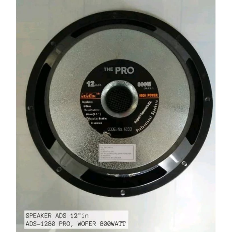 SPEAKER 12 INCH ADS 1280 CALIFORNIA 800 WATT
