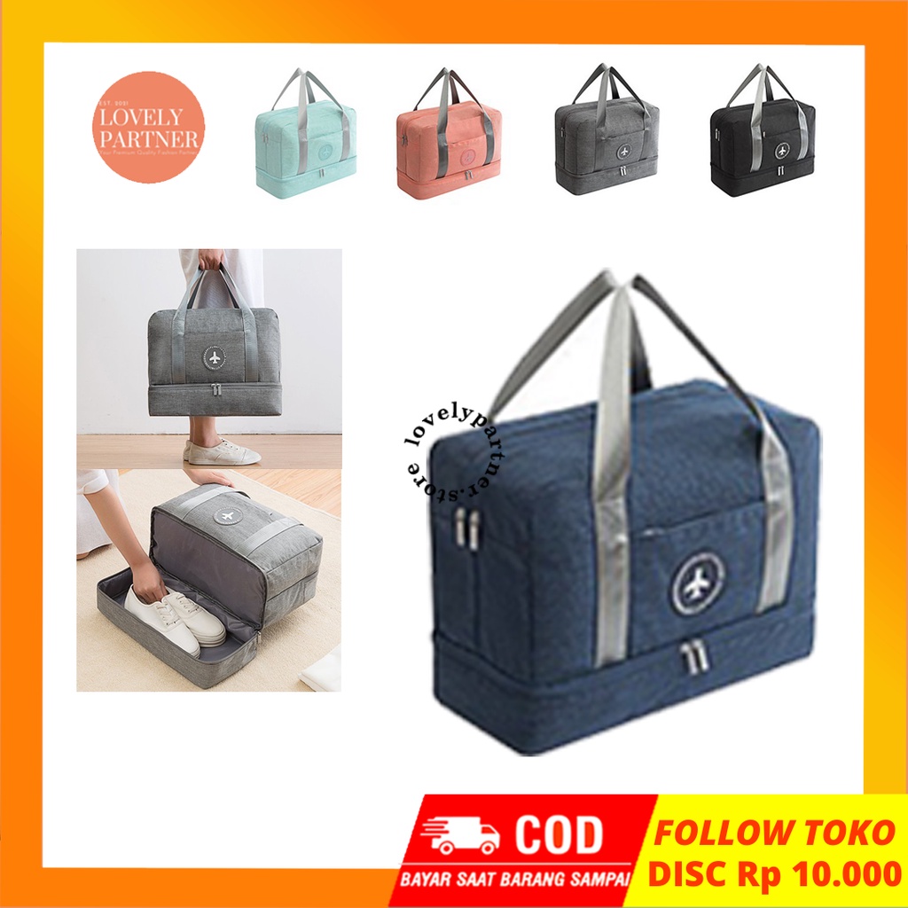 OB15 Tas Travel Organizer Bag Waterproof 3 Lapis Gym Olahraga Cewek Perempuan Wanita Cowok Pria Laki