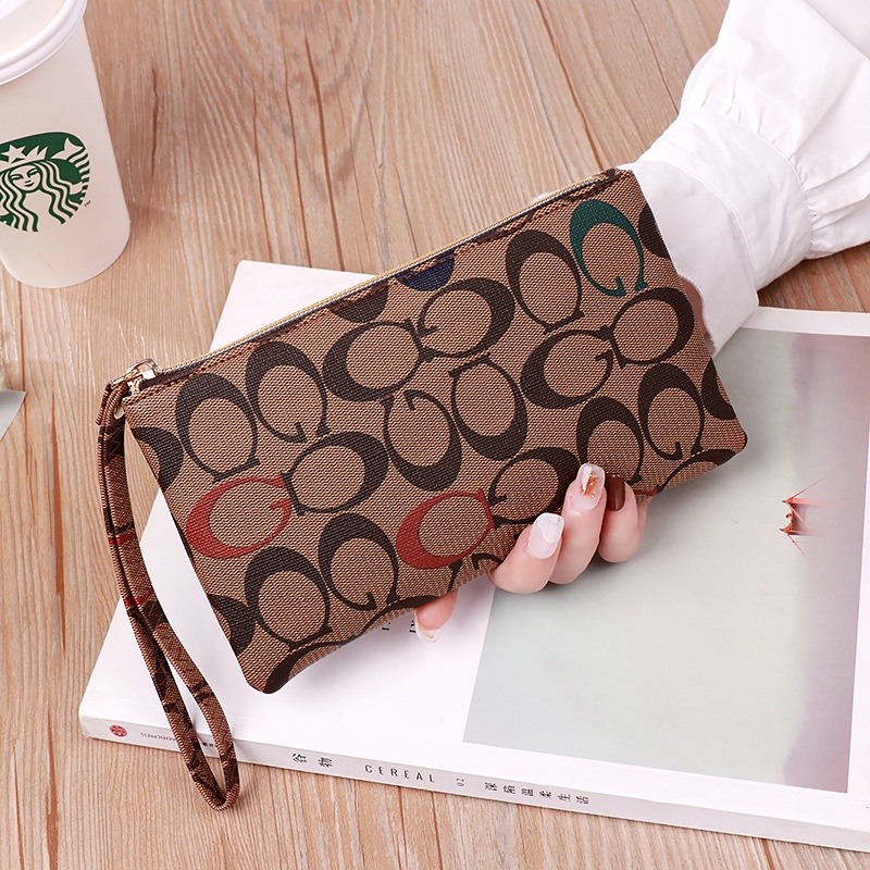 DOMPET PANJANG WANITA IMPORT KULIT COKLAT LAURA WA413B7 MUAT HP SLOT KARTU RESLETING TALI PENDEK TIPIS BATAM BRANDED FASHION KOREA KEKINIAN REMAJA CEWEK MURAH