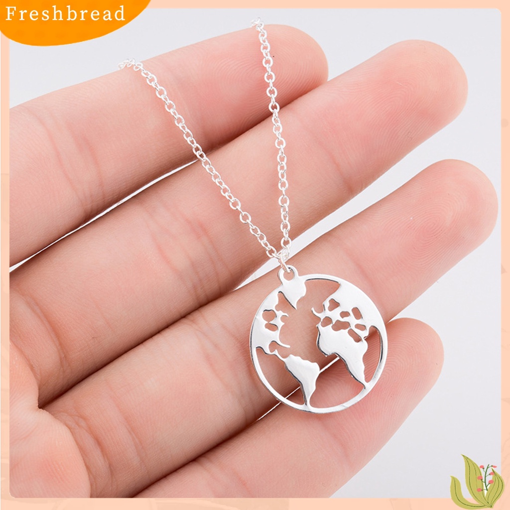 Terlaris Women Geometric World Map Pendant Necklace Choker Chain Jewelry Accessory Gift