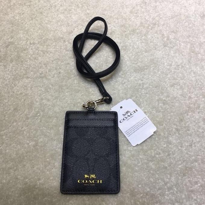 

Office & Stationery | Document Organizer | Coach Black Signature Id Tag Lanyard Original Fullset | Best Seller