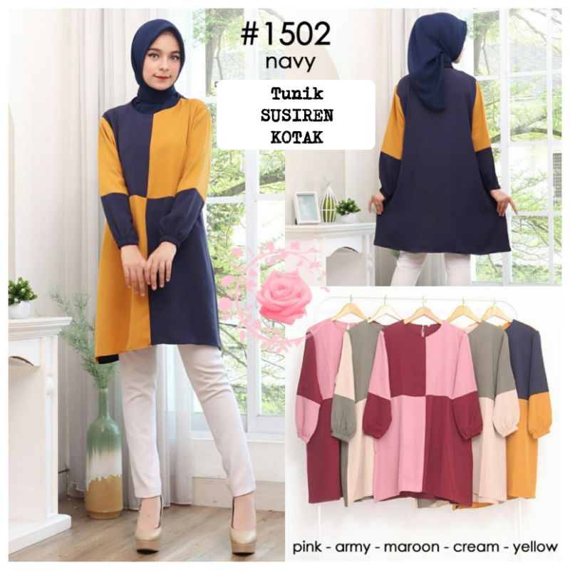 Atasan Wanita Muslim Tunik Jumbo LD 130 terbaru kekinian Murah