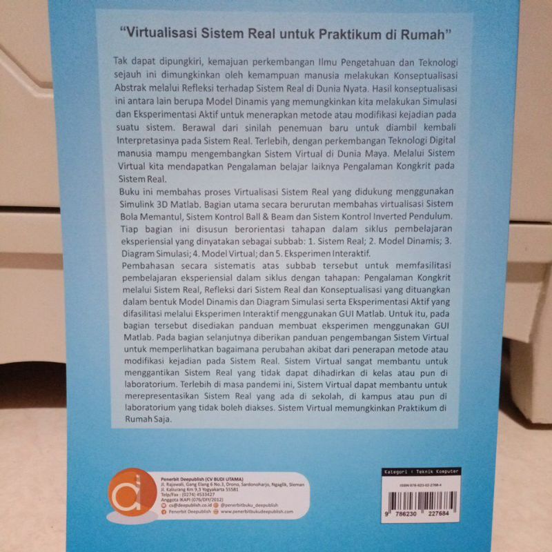 {PROMO} BUKU Praktikum di Rumah Saja Virtualisasi Sistem Real Menggunakan Simulink 3D MATLAB Untuk Praktikum