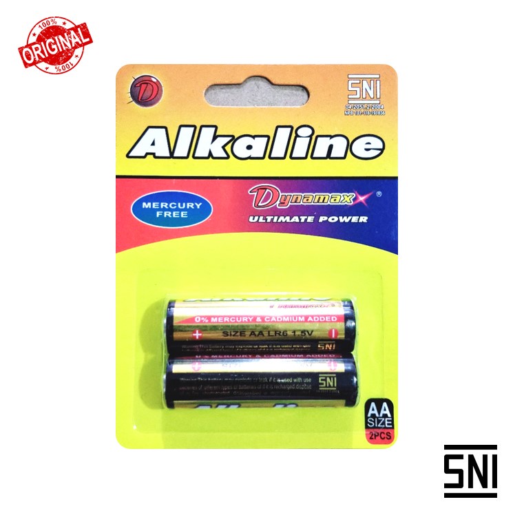 Baterai Alkaline A2 AA Dynamax Alkaline Original Battery Isi 2pcs