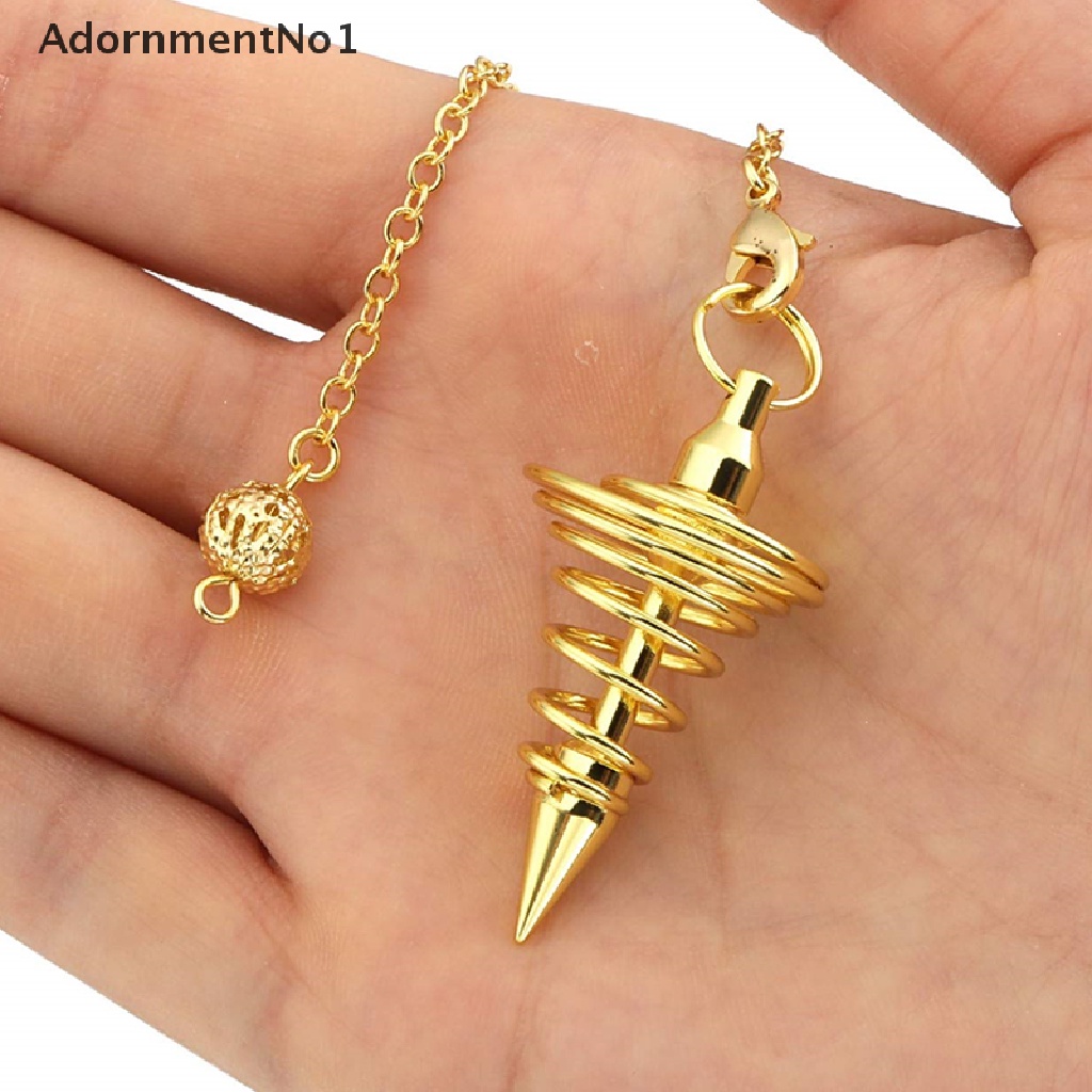 (AdornmentNo1) Pendulum Bentuk Piramida Bahan Metal Untuk Dowsing