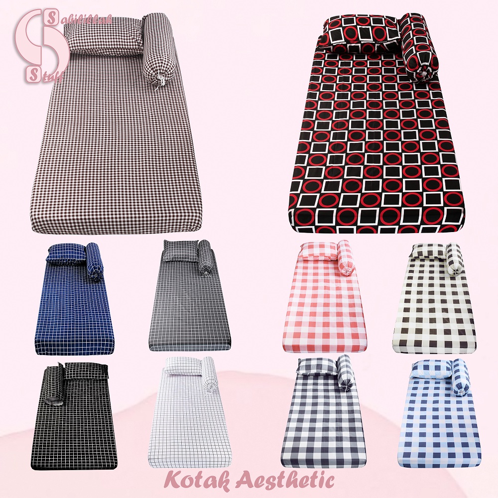 Sprei 180x200 Aesthetic Sprei Kotak Sudut Karet No.1