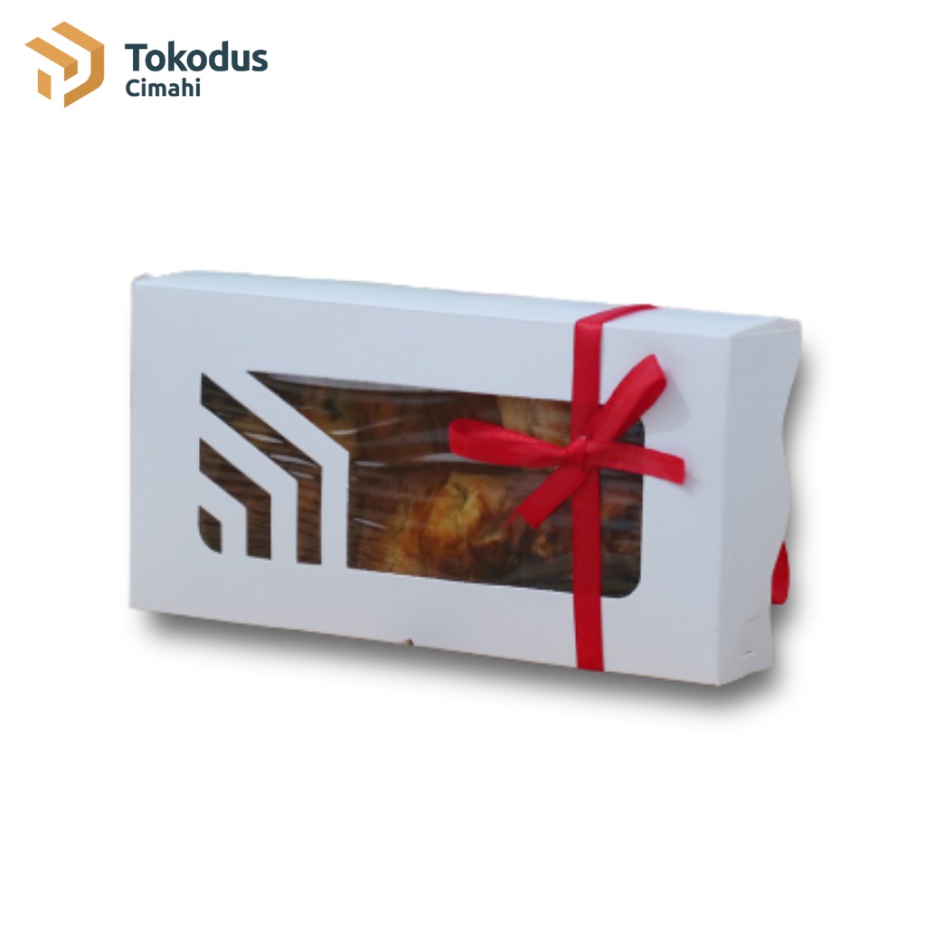 Box Mika Brownies/Dus Kue 24 x 12,5 x 5cm Ivory Foodgrade Premium - Tokodus Cimahi