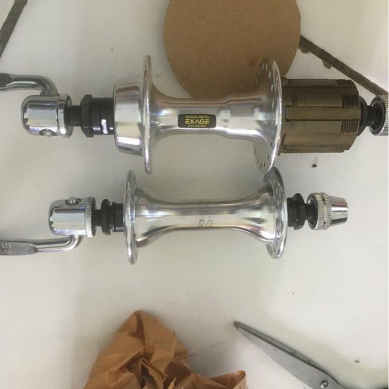 Sepasang Hub Freehub Shimano Exage HG50 36H 7 Speed Lubang 36 Hole