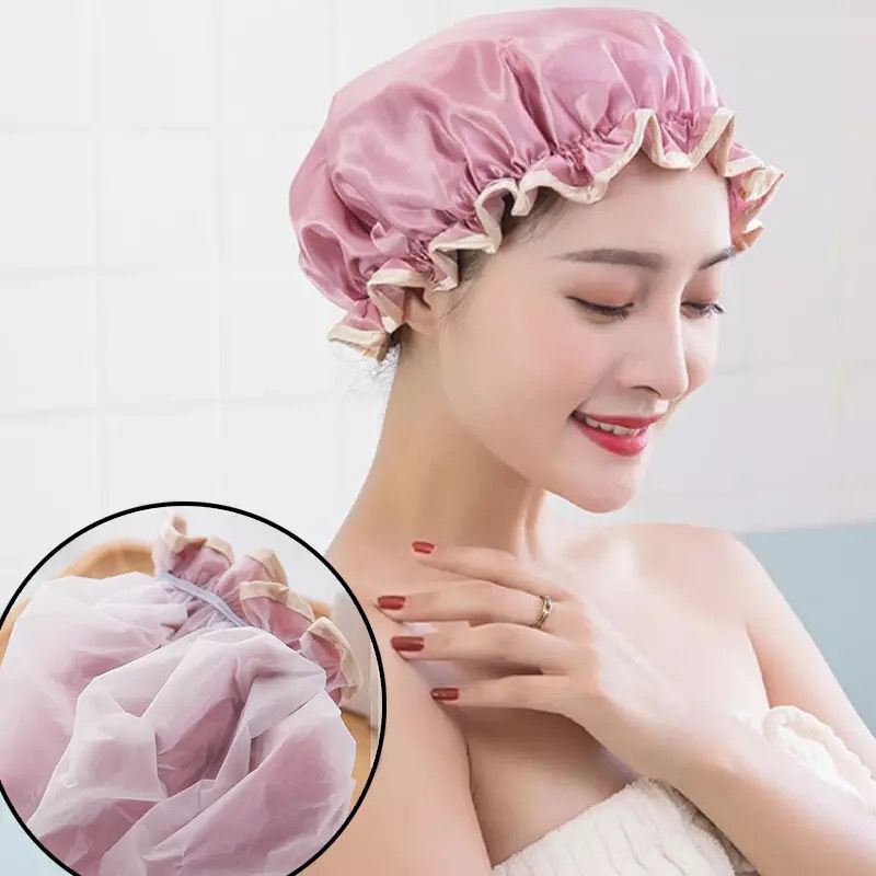 Shower Cup Penutup Kepala WATERPROOF Topi Mandi Tutup Kepala CREAMBATH SHOWER CAP F723