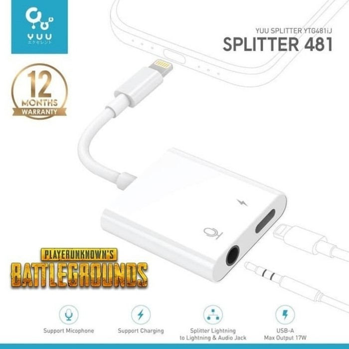 SPLITTER IP LIGHTNING AUDIO MIC AUDIO JACK GAMING YUU YTG481IJ