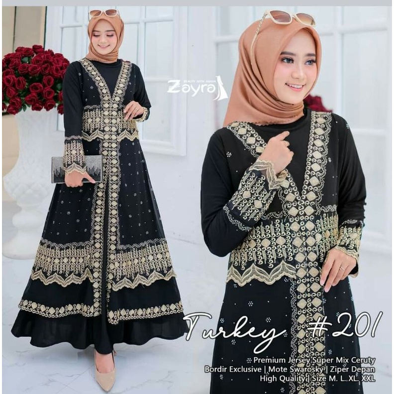 gamis turkey 201 abaya cantik bahan jersey korea