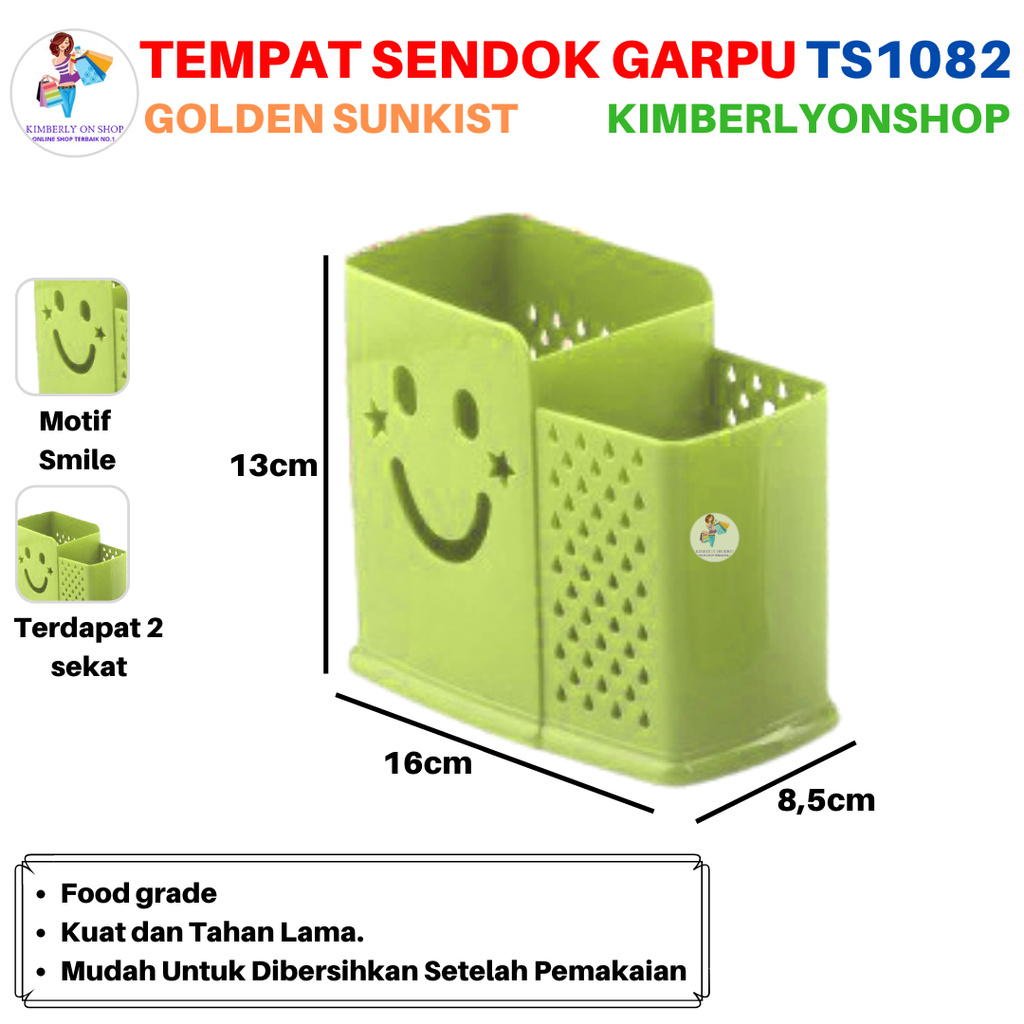 Kimberlyonshop Tempat Sendok Garpu Plastik Golden Sunkist TS1082